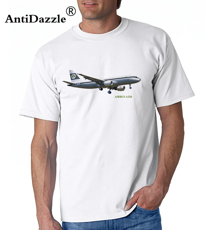 

Antidazzle Men T Shirt Summer 100% Cotton Cartoon Classic Airbus A320 Aircraft Plan View Normal Short Sleeve Cotton T Shirts