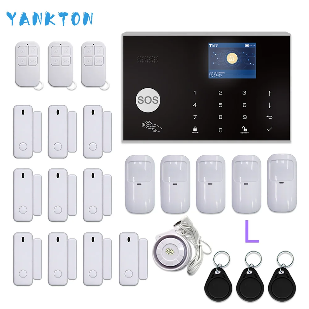 YK-002-GSM-G30-L Специальная wifi GSM Tuya домашняя охранная сигнализация 433 МГц Частота Беспроводная сигнализация комплект приложение дистанционное управление - Цвет: YK-002-GSM-G30-L