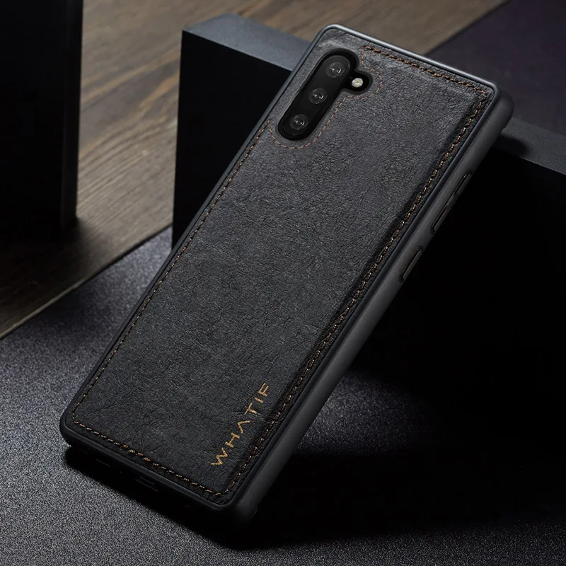 Для Galaxy Note 10 Plus 9 8 чехол крафт-бумага задняя крышка Винтажный чехол для Samsung Galaxy S8 S9 S10 Plus S10E идеальный чехол для телефона - Цвет: Черный