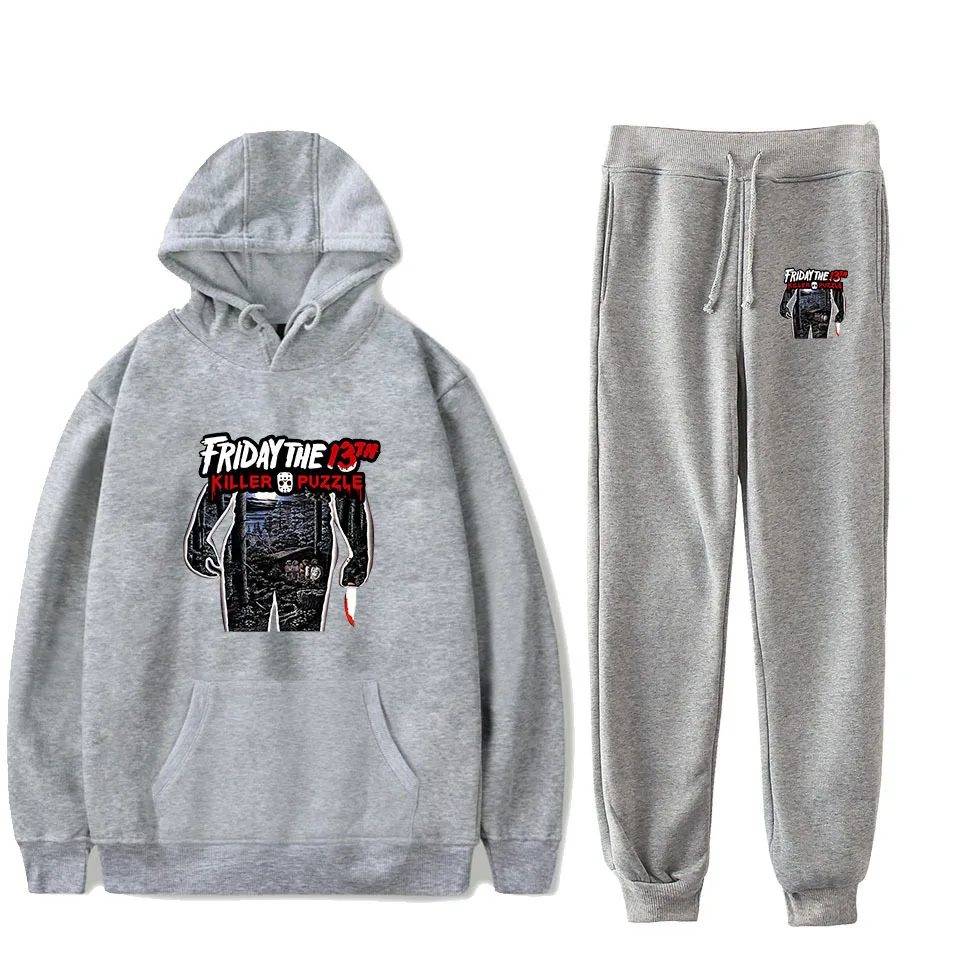 

13 Friday Friday the 13th Casual Trend Hooded Sweater + Ankle Banded Pants Set