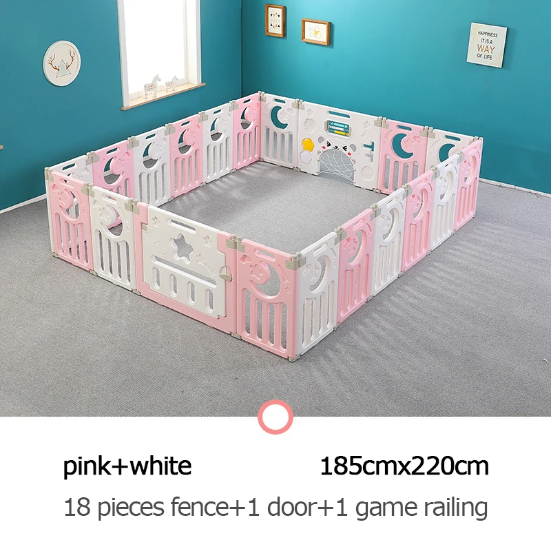 pink white 7 Детский Манеж Детский бассейн мяч новорожденный забор Манеж Детский Бассейн Детский Манеж Детский защитный барьер складной детский манеж игра - Цвет: pink white 7