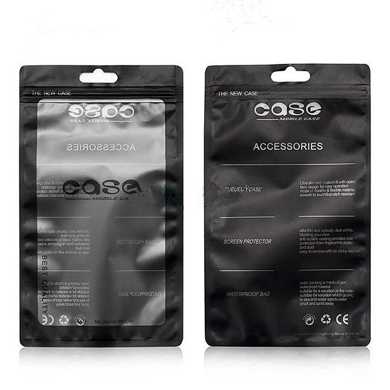 200Pcs 12X21cm Plastic Zipper Cell Telephone Accessories Mobile Phone Case Cover Packaging Storage Bags for SONY iPhone 6 Plus 2