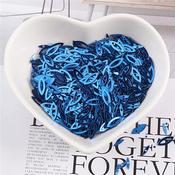 100Pcs/Pack 3*9MM Hollow Horse Eyes Sequins PVC Paillettes DIY Wedding Sewing Sequin Craft Garment Lentejuelas Accessories Royal Blue