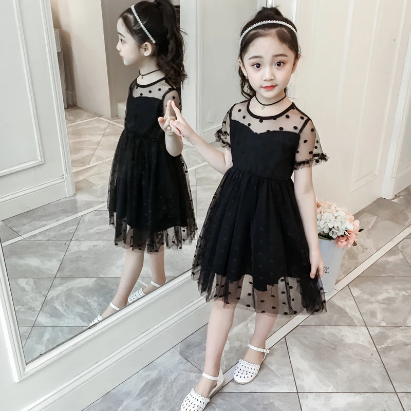 

Summer Girl Clothes Kids Dresses For Girls Lace Dot Dress Baby Girl Party Wedding Dress Children Girl Princess Dress 3-10 Years