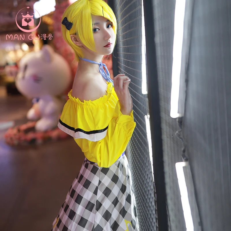 Vocaloid 10th anniversary Rin Косплей Костюм женское платье Хэллоуин Карнавальная Униформа индивидуальный заказ