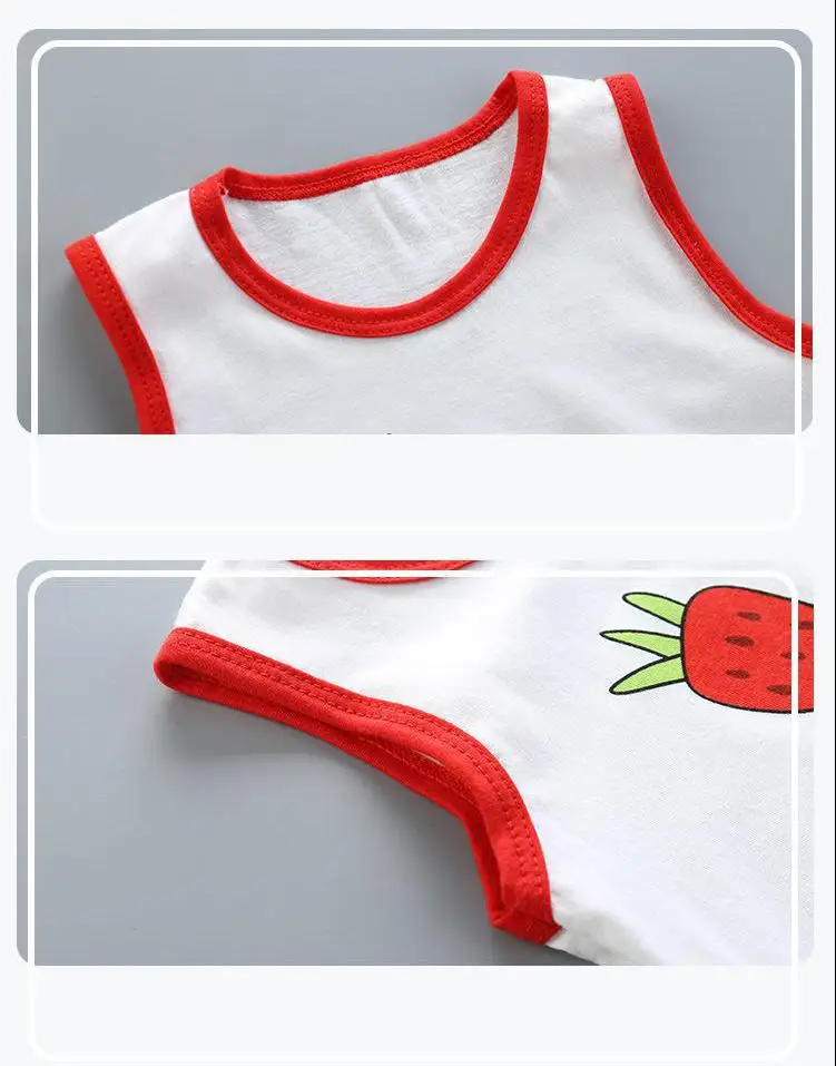 baby shirt clothing set 9M-5Y New Children's Vest Set Pure Cotton Summer Kids Baby Boy Girl Sleeveless Shorts 2pcs Children's Clothes Set Children Wear warm Baby Clothing Set