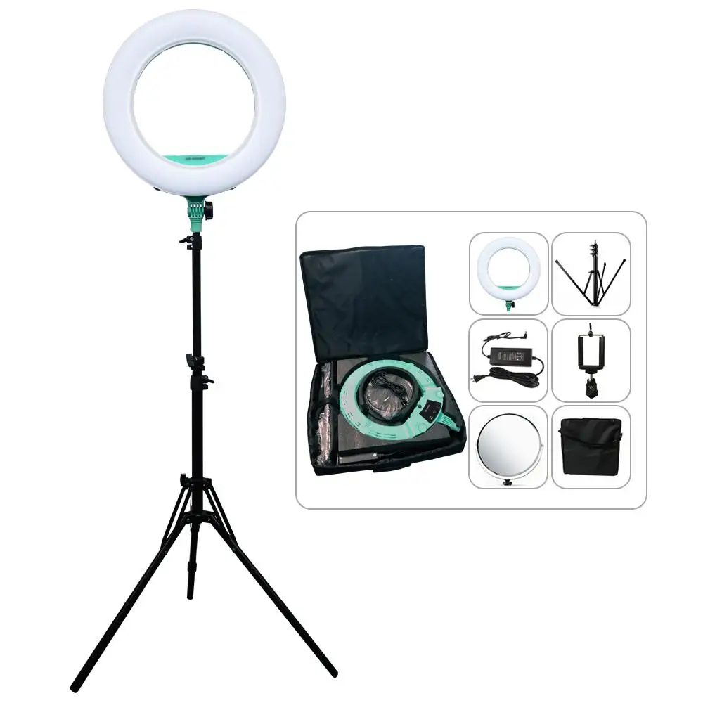 

Yidoblo AX-480SII Warm&Cold Color Ring Lamp Broadcast/Video/photography/makeup Ring Light 18\" 240pcs LEDS Lamp +tripod kit