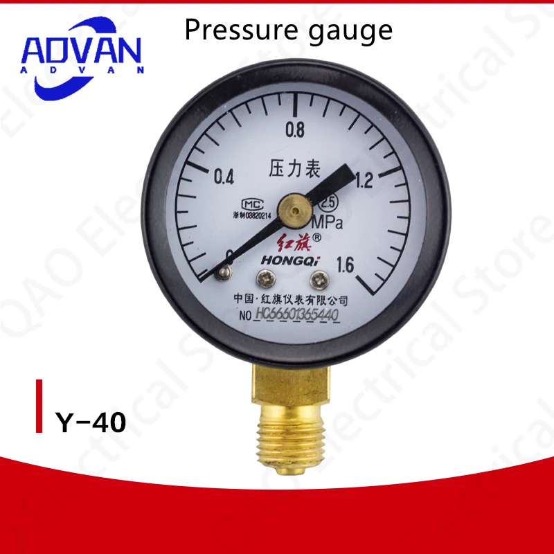 Factory Direct Hongqi Instrument Pressure Gauge Y40 Water Pressure