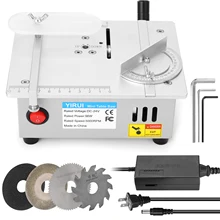 Mini serra de mesa elétrica multifuncional, serra de mesa pequena, ferramenta de corte caseira para marcenaria, bancada em torno