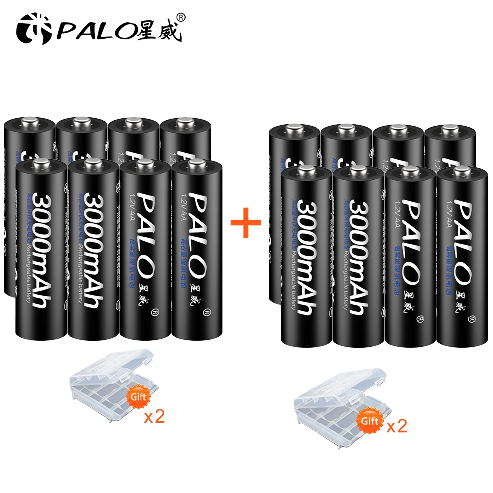 16 pcs AA battery 4 шт. AA батареи, перезаряжаемые батареи 1,2 V AA 3000mAh Ni-MH Предварительно заряженный аккумулятор 2A батареи для камеры фонарик - Цвет: 16 pcs AA battery