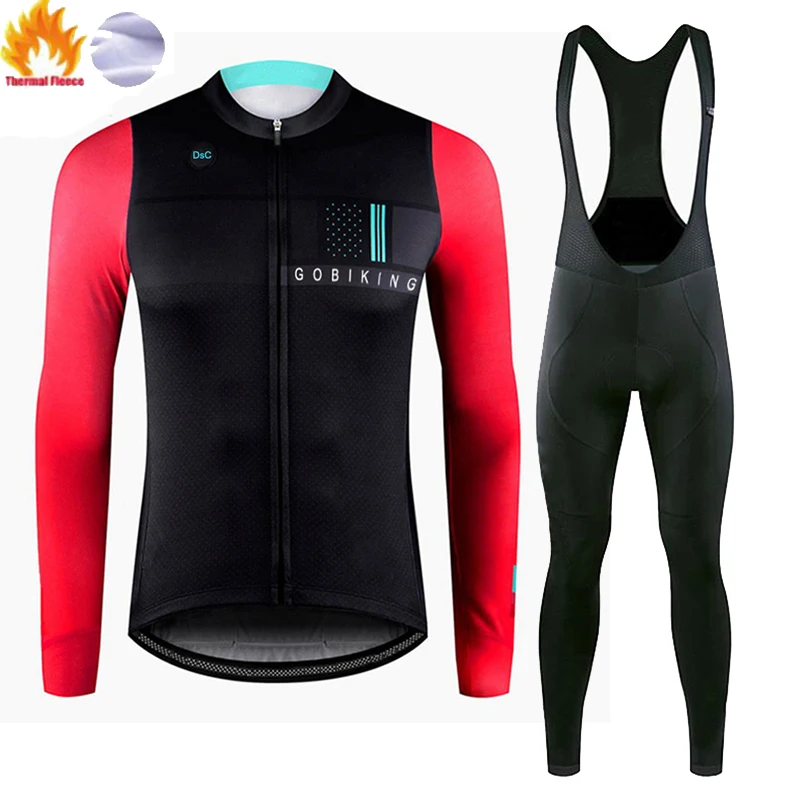 fleece set 9 Gobiking ropa ciclismo hombre invierno велосипедная футболка с длинным рукавом для верховой езды, термофлисовая Майо Ropa Ciclismo Invierno triathlon - Цвет: fleece set 9