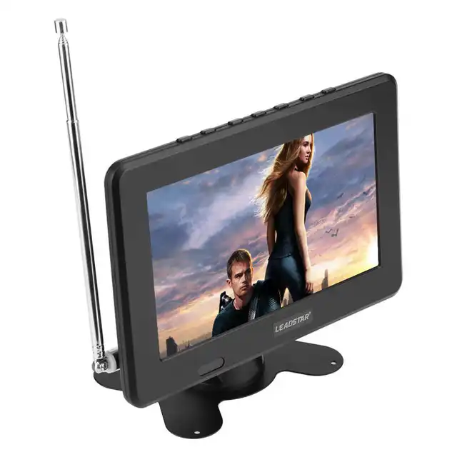 Televisor de 7 pulgadas, pequeño televisor LED de pantalla ancha con  sintonizador digital ATSC, sintonizador de TV portátil 1080P ATSC para  automóvil, TV digital con radio FM, soporte de TV y control remoto para  niños y viajes en  