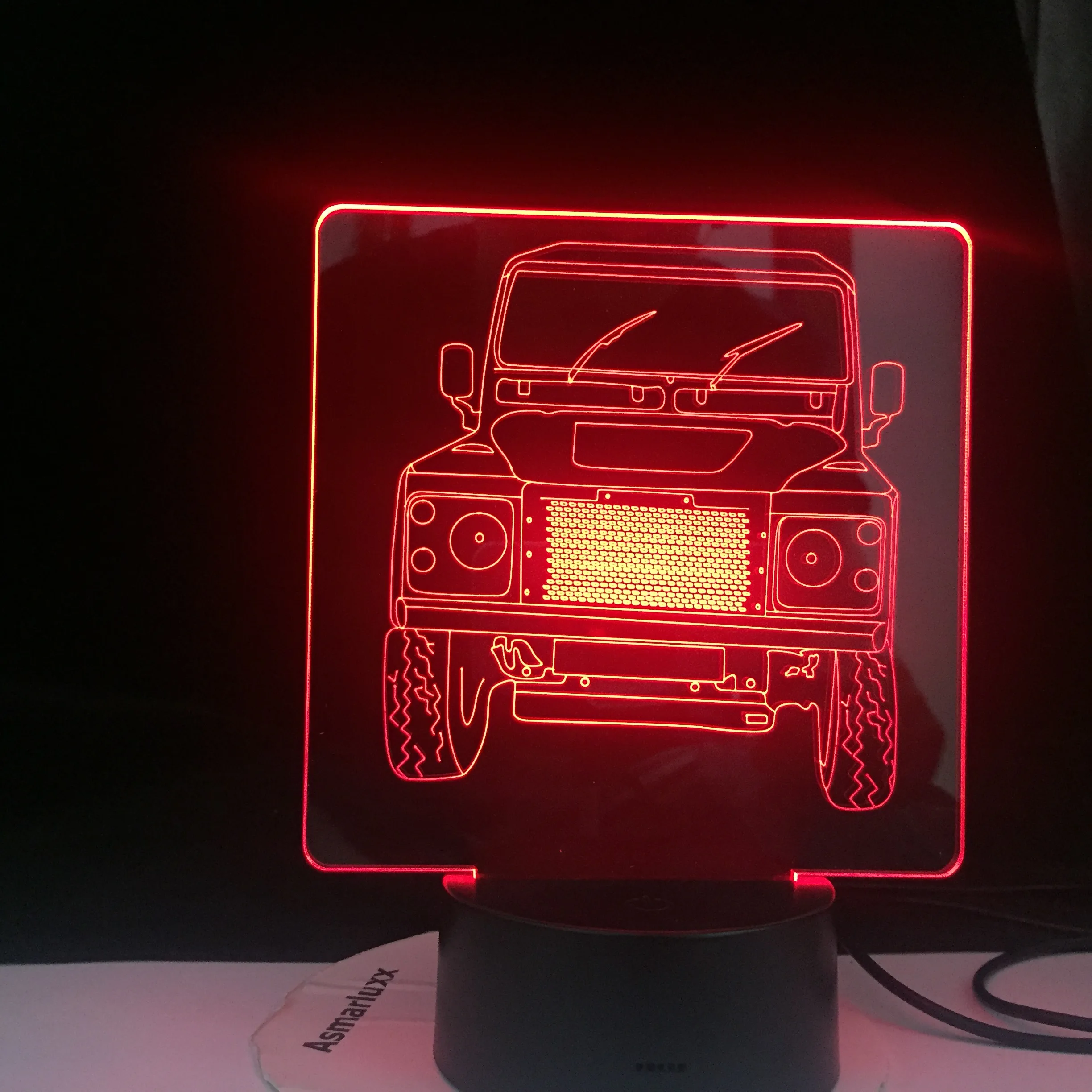 Offroad Car 3d Illusion Led Night Light for Child Bedroom Decorative Nightlight Unique Gift Kids Room Desk Lamp | Освещение