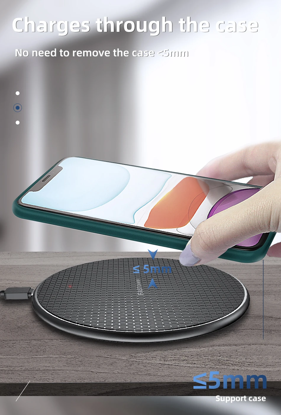 !ACCEZZ 10w Qi Fast Wireless Charger For iPhone 8 Plus XS 11 Pro Max Huawei Mate P20 P30 Pro Xiaomi mi9 Phone Wireless Charging (5)
