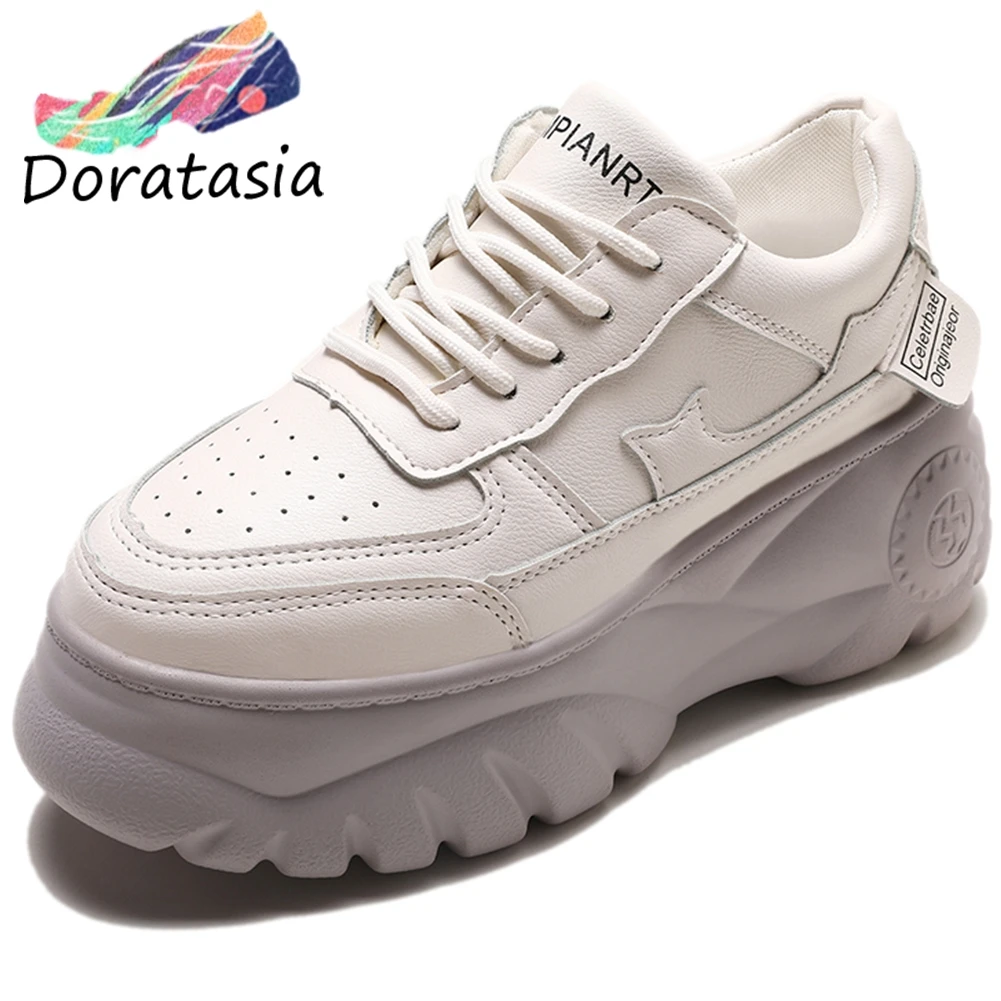 

DORATASIA New Fashion Girl Spring Autumn Lace Up Casual Sneakers Flat Platform Flats Women 2020 Casual Party INS Shoes Woman