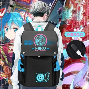 

Japanese Anime Hatsune Miku Backpack Student Cartoon School Bag Laptop Bag Fashion Travel Shoulders Bag knapsack Cosplay