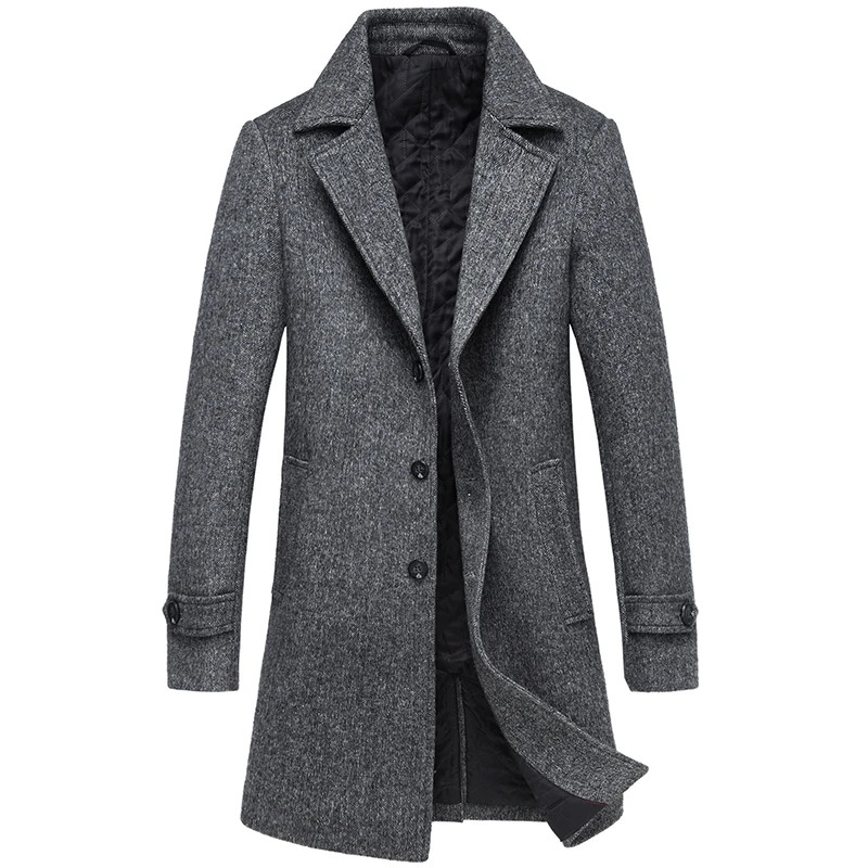 Coat Men High Quality Trench Coat Winter Men Solid Long Men's Coat Brown Gray Men's Jacket Streetwear Men's Cashmere Coat M-4XL Coat Men High Quality Trench Coat Winter Men Solid Long Men's Coat Brown Gray Men's Jacket Streetwear Men's Cashmere Coat M-4XL