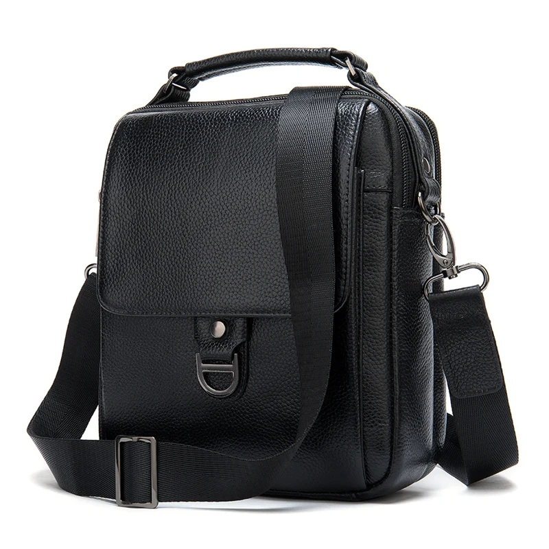 

FGGS-Leather Male Design Casual Shoulder Messenger Bag Cowhide Fashion 7.9 Inch Tote Crossbody Mochila Satchel Bag for Men