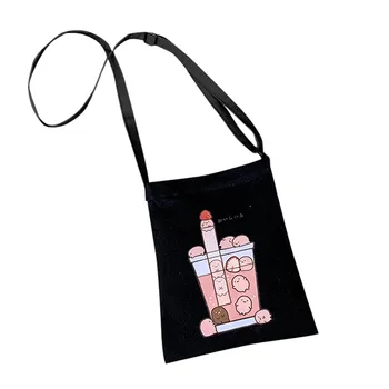 

2019 Casual Women Funny Canvas Hand Bag bolso mujer Student Shoulder Bag Girls Fashion Casual Crossbody Bag sac main femme #C9