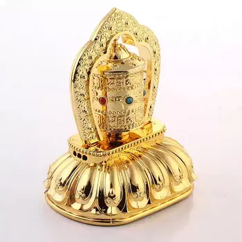

Car Ornament Creative Solar Energy Buddhist Tibetan Prayer Wheel Religious Zinc Auto Internal Safety Symbol Decor