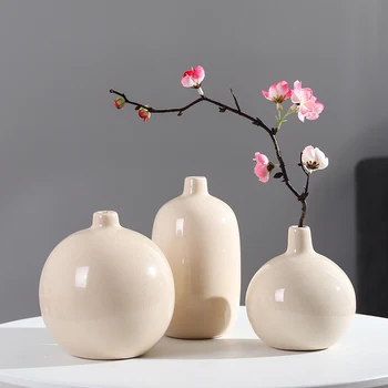 

Modern Decorative Vase Crystalline Ceramic Small Flower Vases for Home Office Tabletop Restaurant Living Room Kitchen Hotel Gift