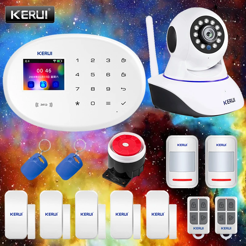 Home Security Protection Alarm KERUI W20 Equipment TFT Color Display 2.4G WIFI Wireless Network APP Control Tamper Alarm System