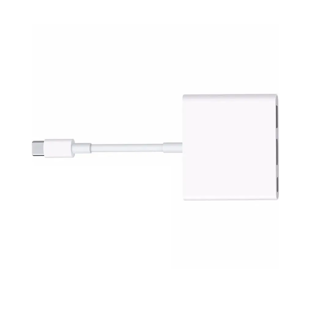 USB-C цифровой AV многопортовый адаптер с USB портом белый прочный для Apple type-c цифровой AV многопортовый адаптер