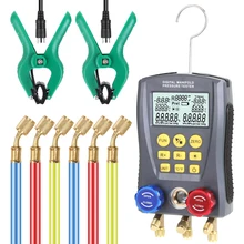 Medidor de pressão de refrigeração, manômetro digital de pressão de vácuo, testador de temperatura de ar condicionado, kit de ferramentas