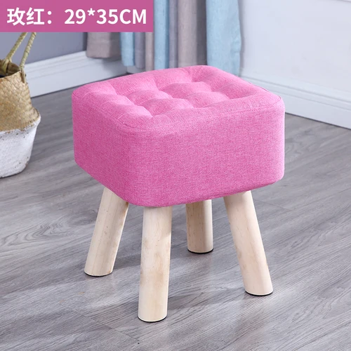 Мальчик табурет креативный скамейка модный диван для гостиной Бегемот Степ табурет деревянный минималистичный современный тканевый Рождественский оттоманка, мебель - Цвет: rose red 35cm