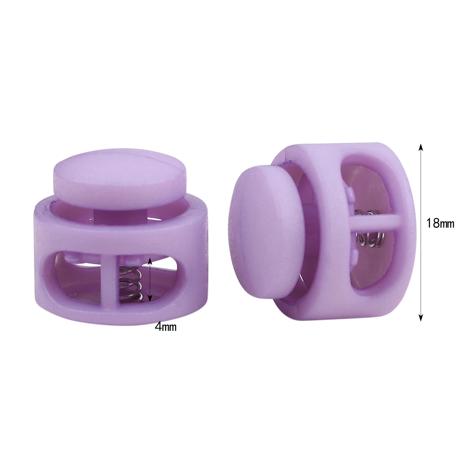 10pcs Round Plastic Toggle Clip Stopper Two holes Cord Lock 18mm Dia.