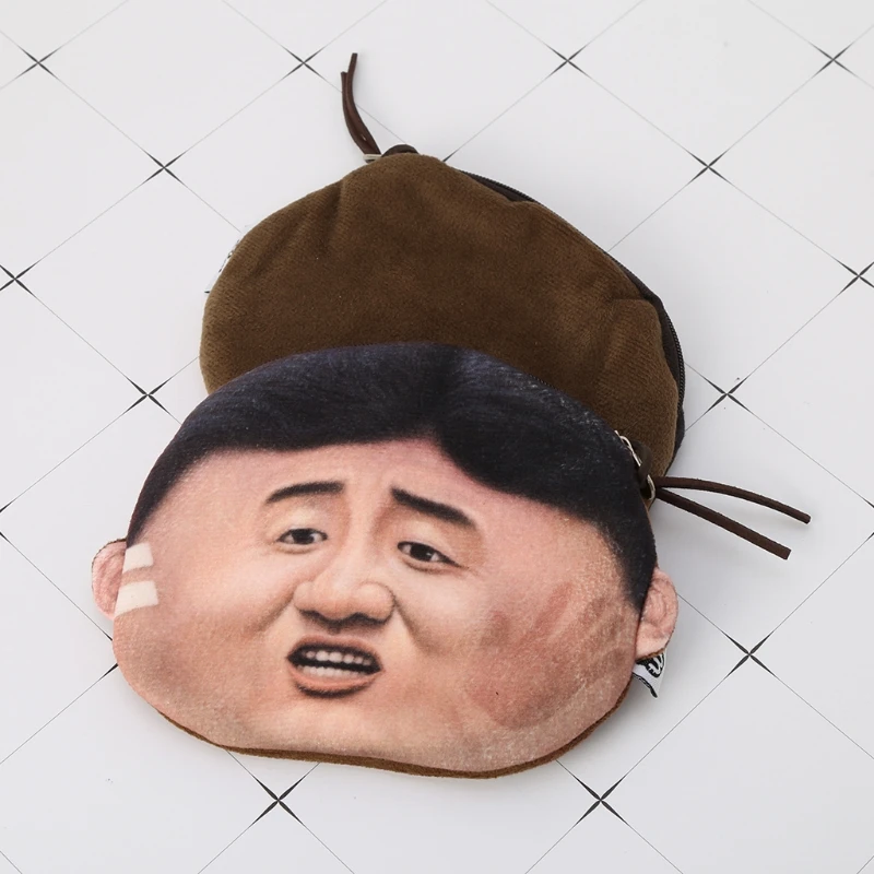 Cartoon Funny Wallet Bag Expression Zipper Mini Coin Purses Purse Plush Pouch