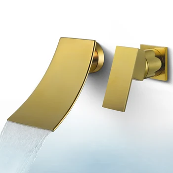 

SKOWLL Wall Mounted Waterfall Faucet Bathroom Mixer Tap Single Handle Wall Faucet