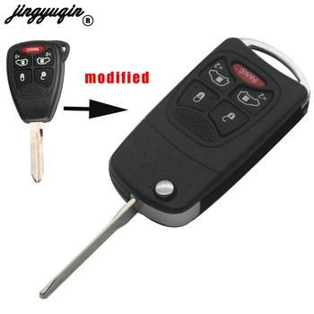 

jingyuqin 15ps 5 Buttons Remote Folding Car key Shell For Chrysler Town Country Caravan Grand Caravan Fob Flip Key Case Blank