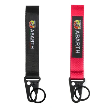

High quality Ribbon Webbing Car key ring Nylon Webbing Keychain with hawk buckle key ring for fiat abarth punto 500 Accessories