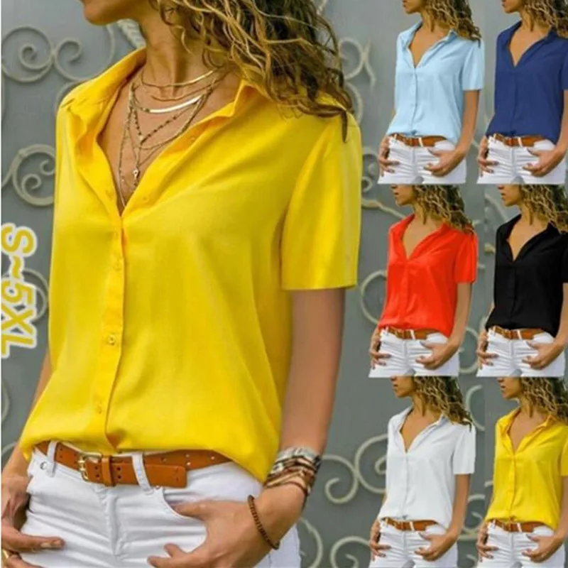 Women White Blouses Basic Selling Button Solid 2019 Autumn Long Sleeve Shirt Female Chiffon Women's Slim Clothing Plus Size Tops Women White Blouses Basic Selling Button Solid 2019 Autumn Long Sleeve Shirt Female Chiffon Women's Slim Clothing Plus Size Tops