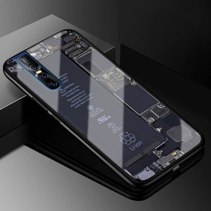 Чехол для Vivo V15 Pro, жесткое стекло для ПК, чехол для телефона, черный чехол-бампер из ТПУ для Vivo V15 V15Pro V 15 Pro Gass, чехол для VivoV15 Pro