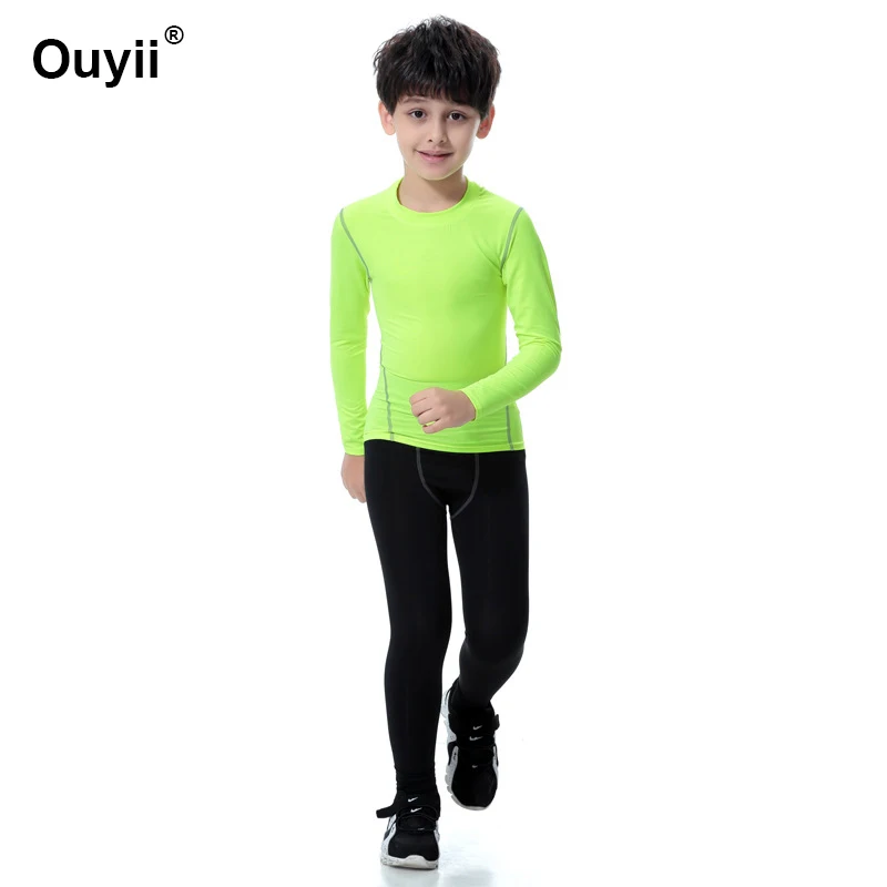 Children Sportswear Sport Running Basketball Football Training T-shirt Breathable Compression Quick-drying Kids Workout Clothes