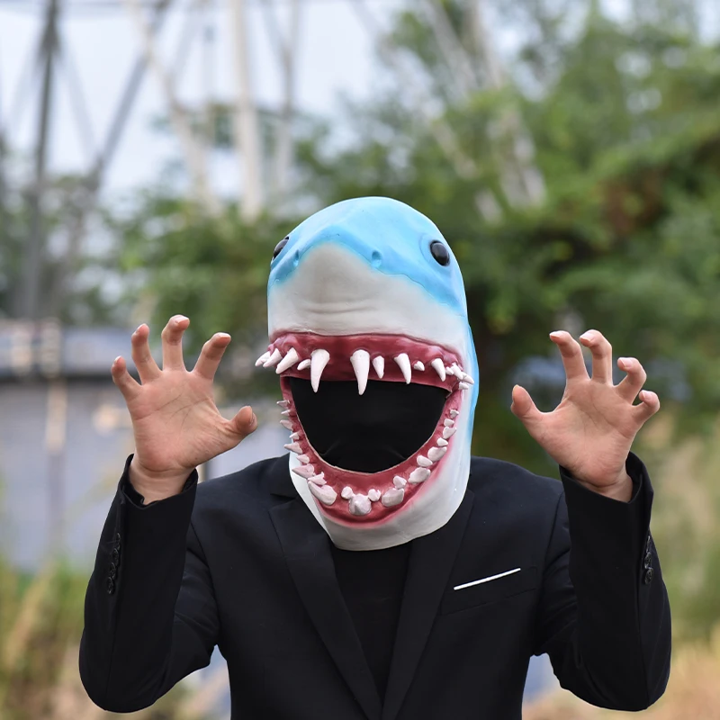 HotNEWSharkLatexMaskUnisexHalloweenMasqueradePartyCosplayHeadgearNoveltyAnimalHead