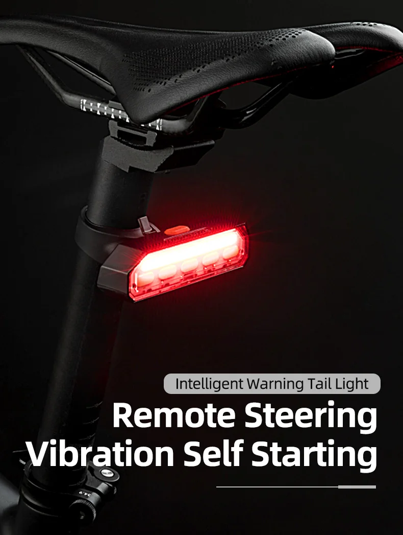 ROCKBROS Rear Light Bicycle Bike Taillight Bicycle Led Light Rechargable Safety Back Light Riding Warning Saddle Bike Rear Light