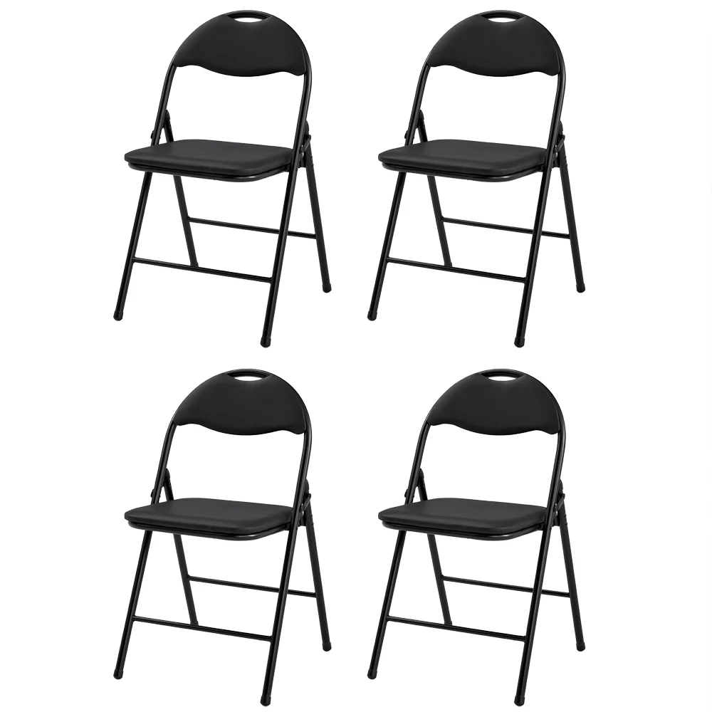 

4PCS Capacity Premium Folding Chair,Mid Century Modern Dining Chairs,Elegant Foldable Iron and PVC Chairs,330 lb Capacity