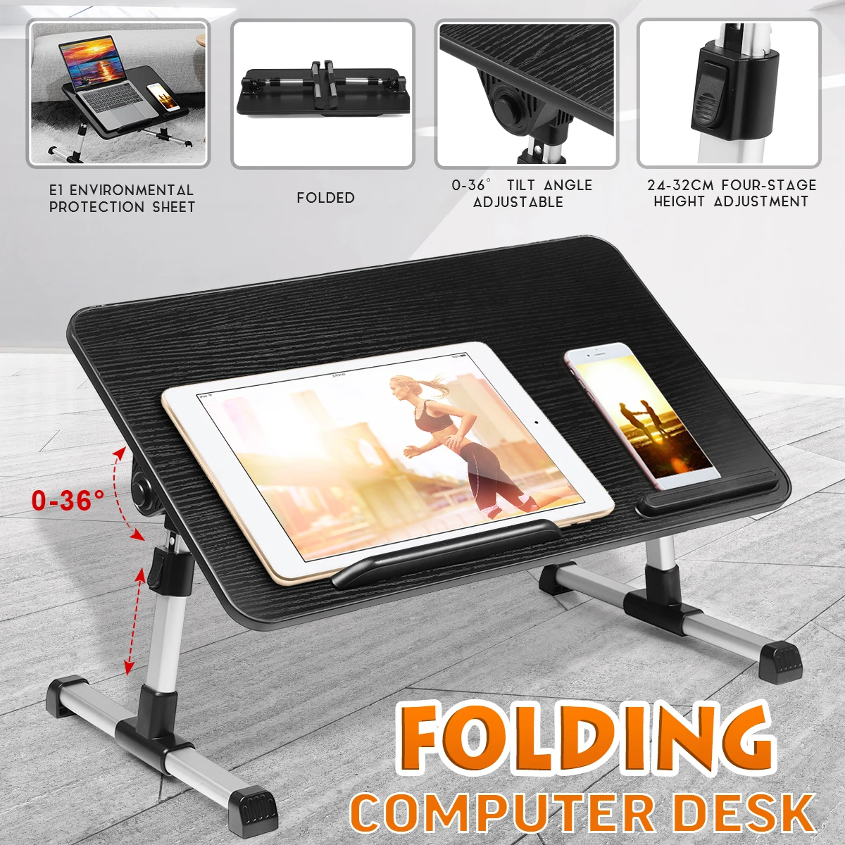 Portable Adjustable Folding Laptop Table Iron Sofa Bed Office Stand Desk Computer Notebook 52cm*30cm | Мебель