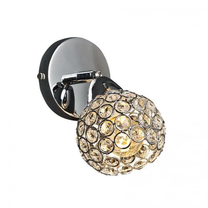 Esquerda e Direita Lâmpada de Parede de Prata Prata de Ouro Sala de Cabeceira Lâmpada de Parede Par de Cromo um Luz Sconce da de Ouro Foyer Quarto Luz Sconce Cristal 5 Luminárias de parede