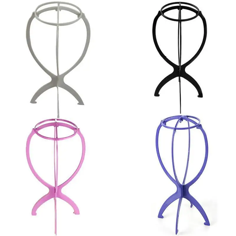 

Plastic Folding Stable Durable Wig Stand Ajustable Hair Cap Display Holder Stand Tool 17.5x35cm Mannequin Head Stand