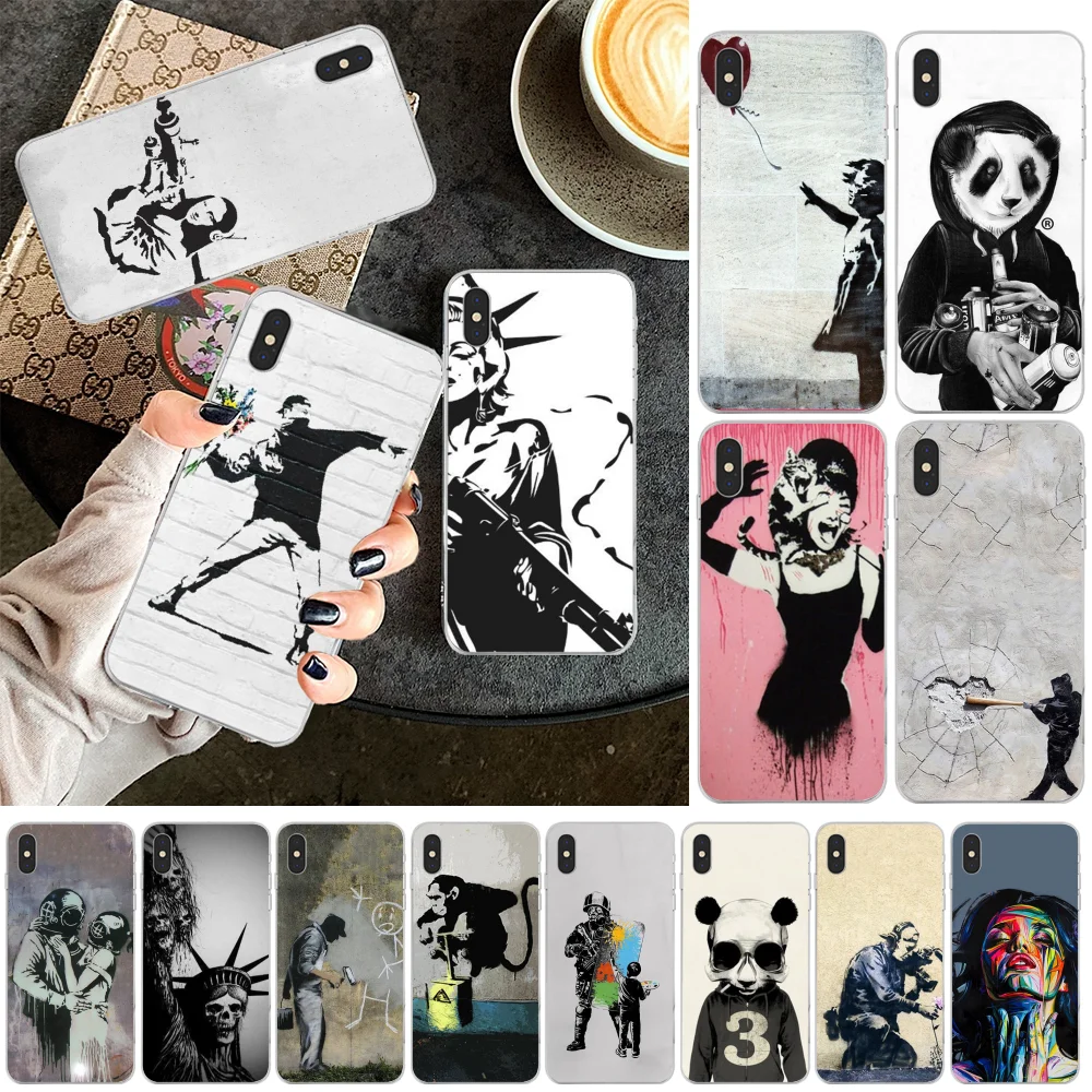 Чехол BaweiTE Street Art Banksy с граффити мягкий чехол для iPhone 11 pro XS MAX 8 7 6 6S Plus X 5 5S SE XR |