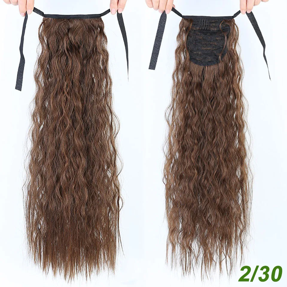 Кудрявый шнурок конский хвост 9 цветов синтетический шиньон хвост волос кусок для африканских афро женщин поддельные булочки клип в наращивание волос