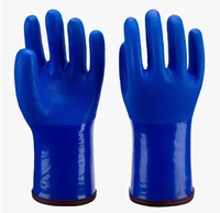 Warm Insulated Cashmere Chemical Proof Outdoor Oil Resistant Skiing Anti Cold Thermal PVC Safety Work Glove For Winter Fishing 2