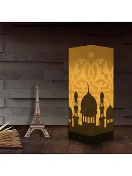 

Rectangle USB LED Night Light Muslim Architectural Style Pattern 3D Shadow Lamp Creative Paper Table Lamp Home Bedroom Decoratio