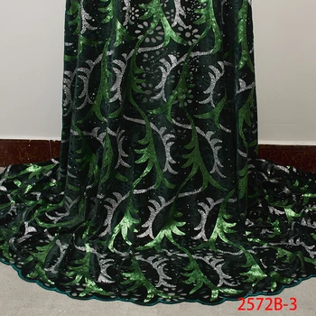 

Lace Fabric Sequins Tulle Lace Fabric Nigerian High Quality Velvet Fabric Lace Fabric For Wedding Dress AMY2572B-1