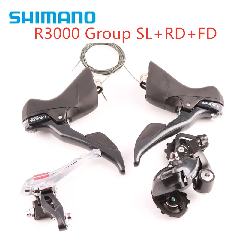 

Shimano R3000 9 speed ROAD Bike Rear Derailleur Long Cage GS shifter + Front Rear + Derailleur