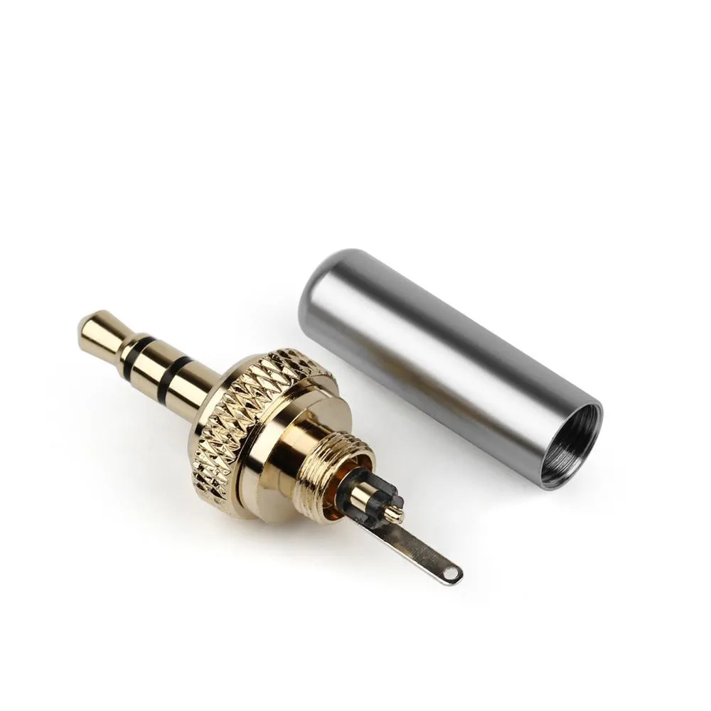10PCS Mini Jack Self Lock Audio Jack 3 5mm 3 Pole Earphone Plug Connector For D11 D16 B03 P03 Headphone Metal Adapter Diy